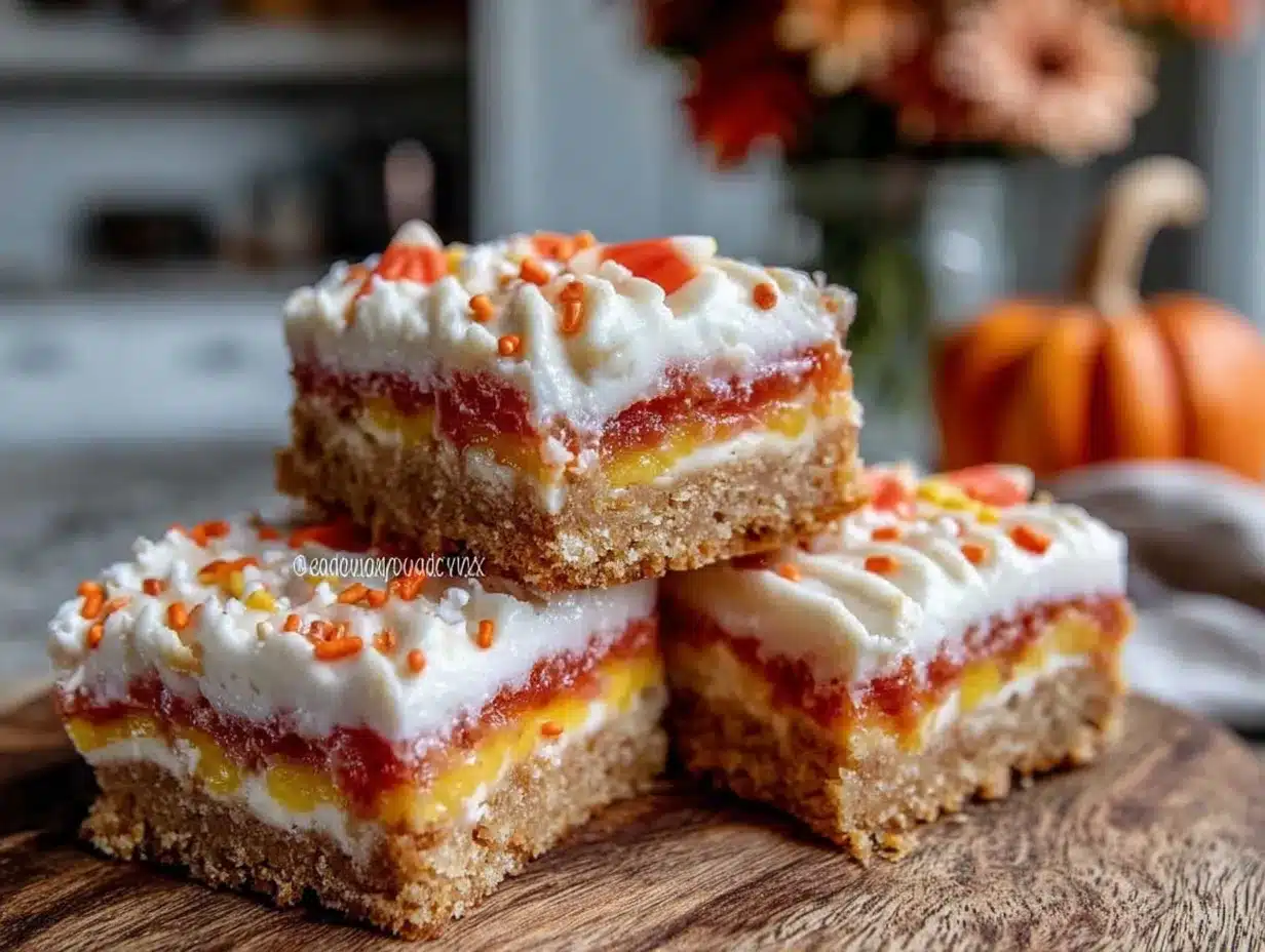 candy corn sugar cookie bars preparation steps