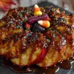 caramel apple slices with candy toppings - featured image