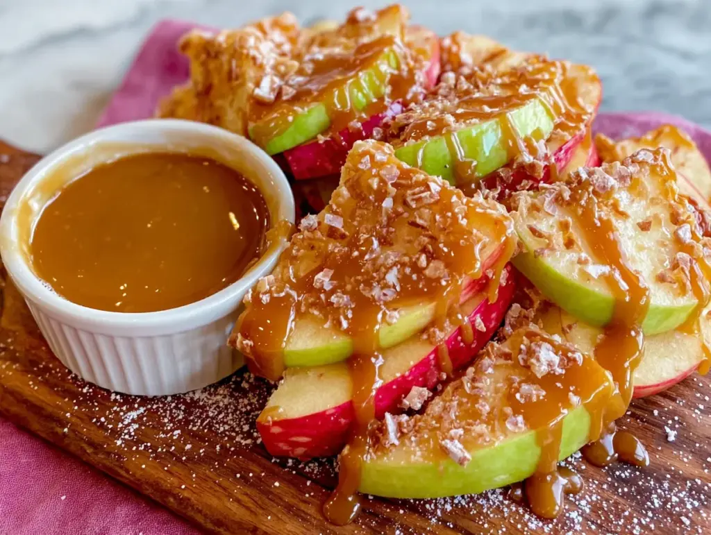 caramel dipped apple slices - featured image