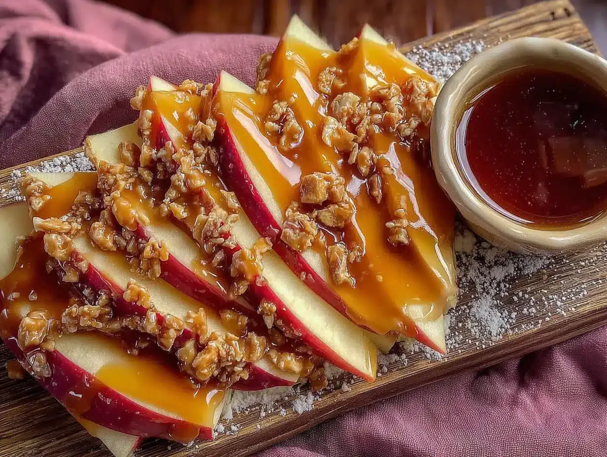 caramel dipped apple slices preparation steps