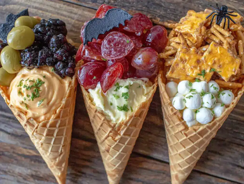 charcuterie cone cups halloween party - featured image