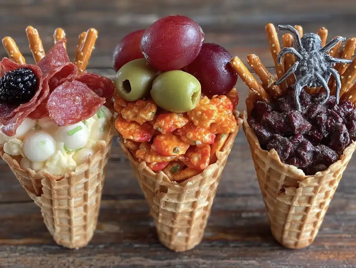 charcuterie cone cups halloween party preparation steps