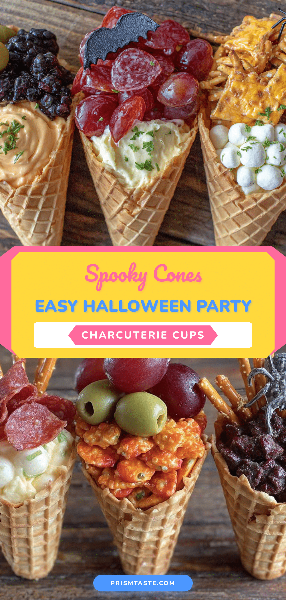 charcuterie cone cups halloween party recipe