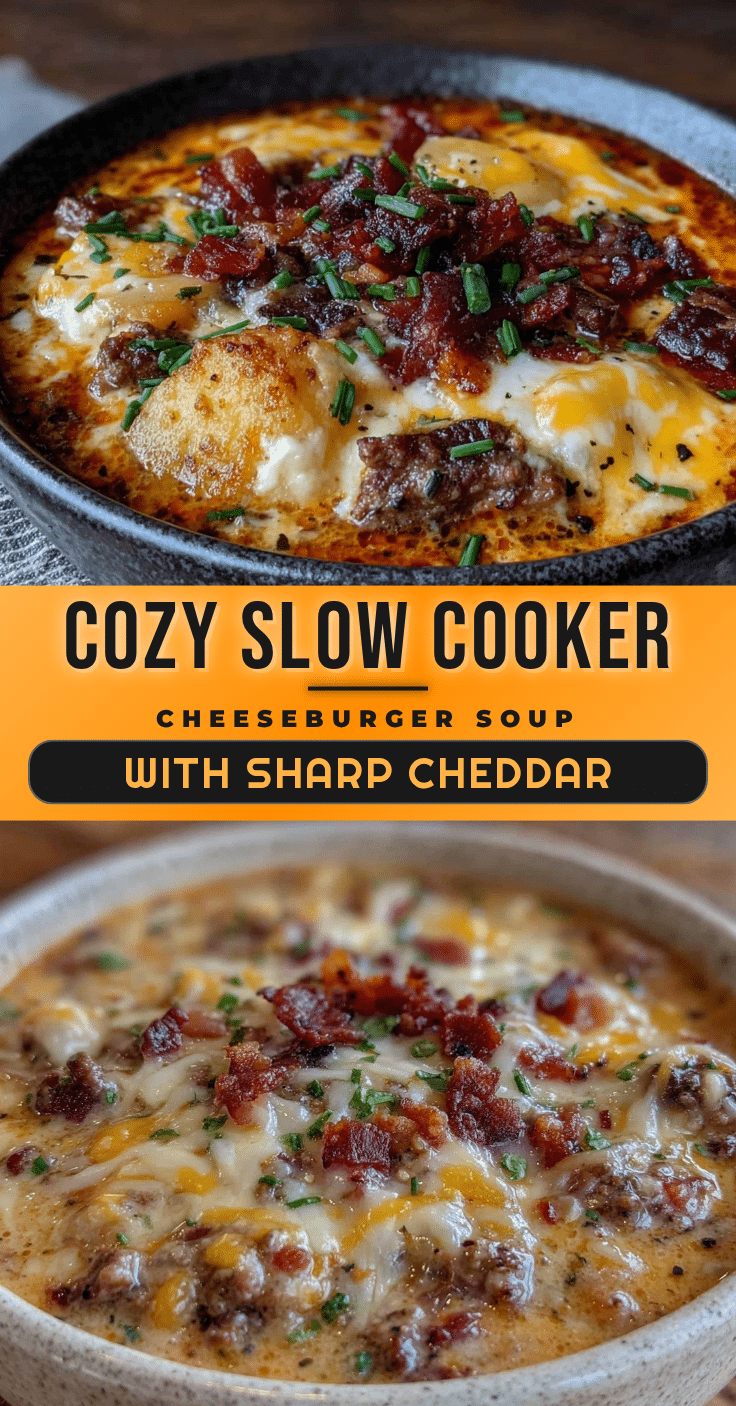 cozy slow cooker cheeseburger soup recipe