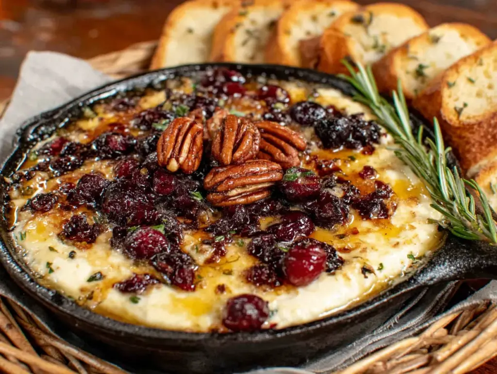cranberry pecan baked feta dip - featured image