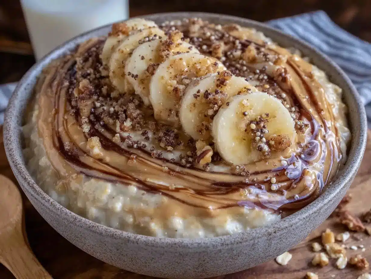 creamy overnight peanut butter banana protein oats preparation steps