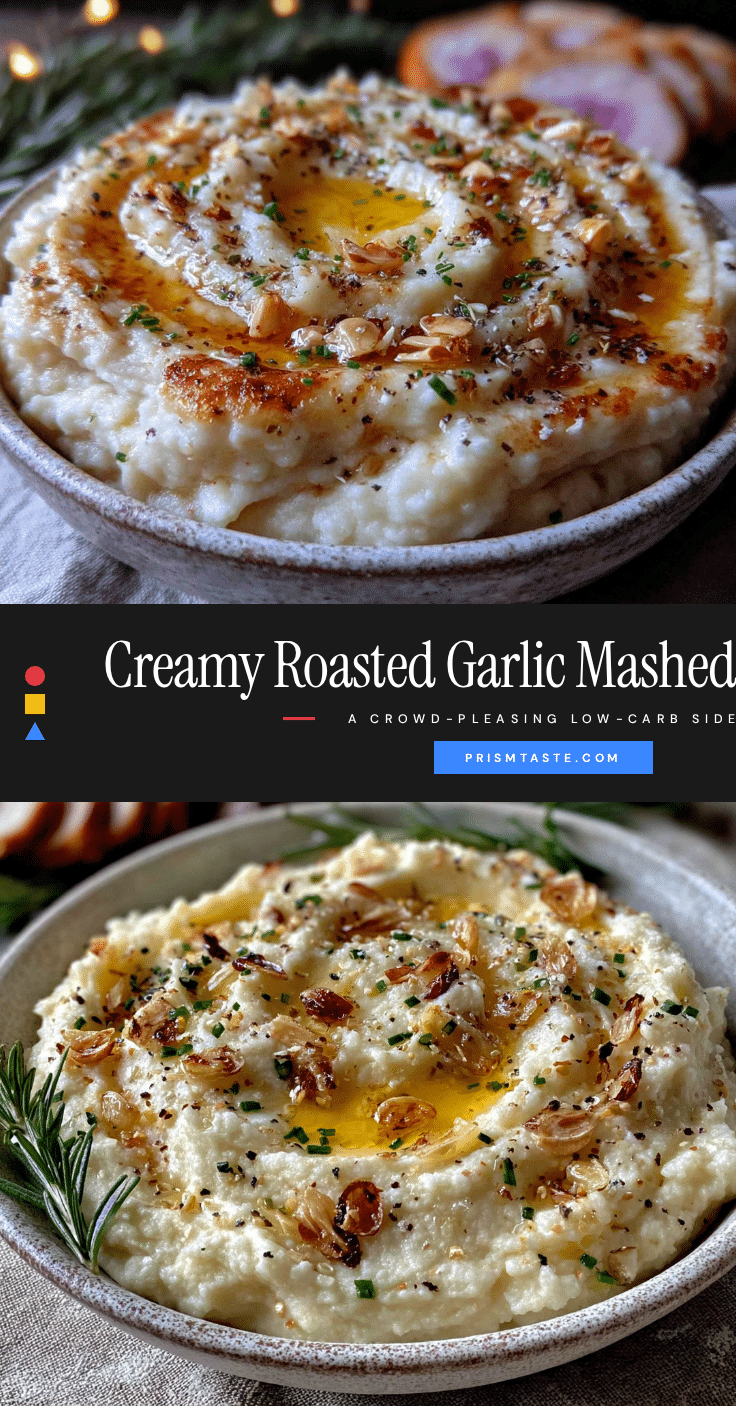 creamy roasted garlic mashed cauliflower recipe