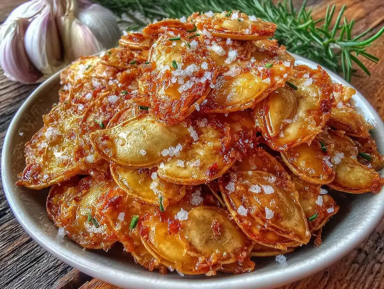 crispy garlic parmesan pumpkin seeds preparation steps