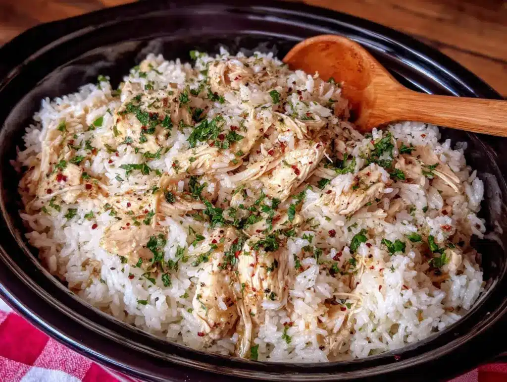 crockpot chicken and rice - featured image