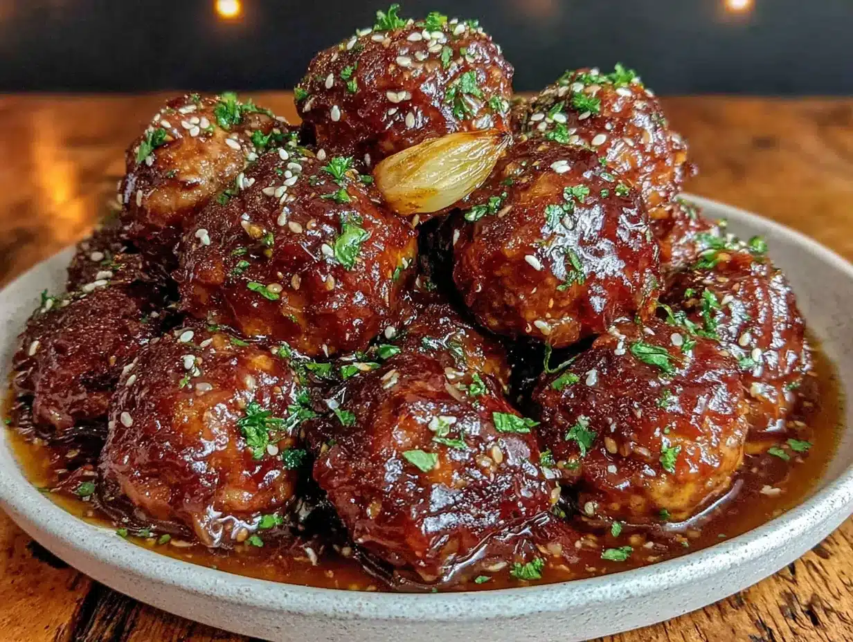 crockpot honey garlic meatballs preparation steps