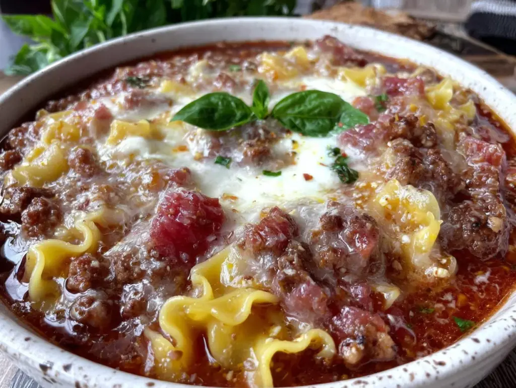 crockpot lasagna soup with italian sausage - featured image