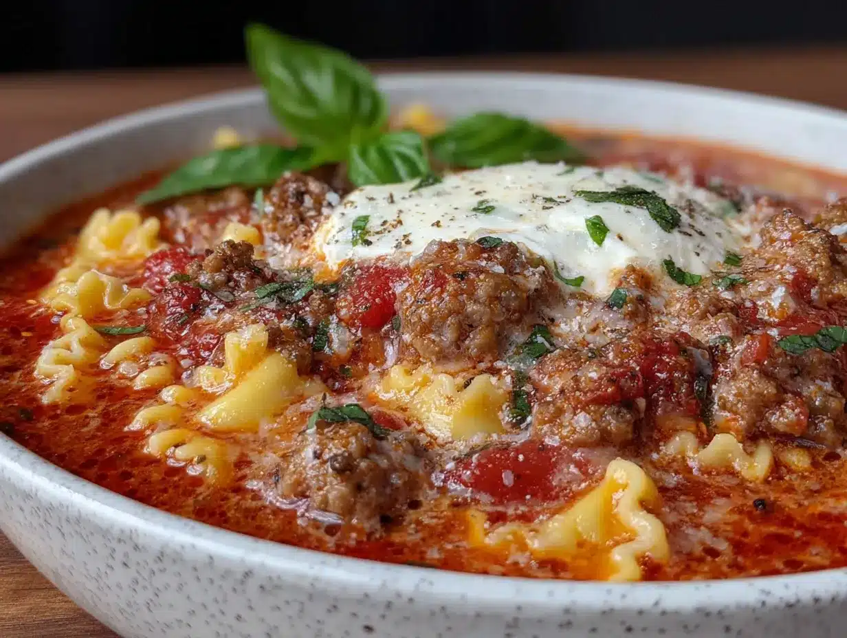 crockpot lasagna soup with italian sausage preparation steps