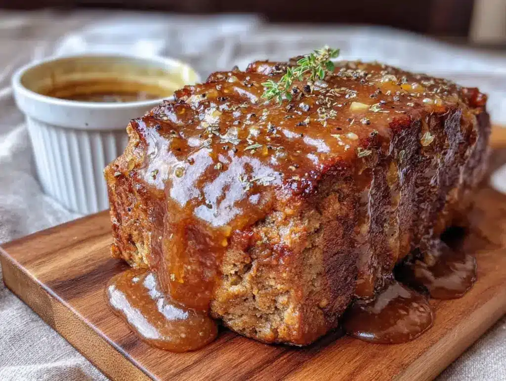crockpot meatloaf with brown sugar glaze - featured image
