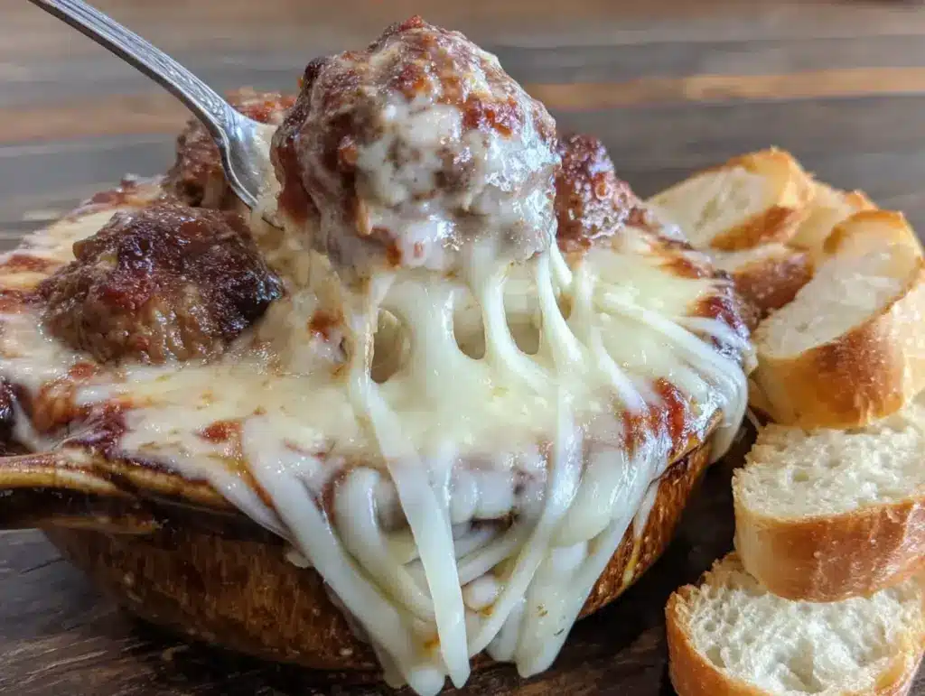 crockpot mummy meatball sub dip - featured image