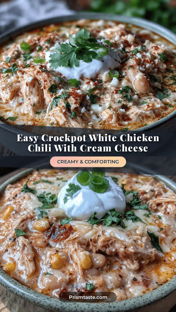 crockpot white chicken chili with cream cheese recipe