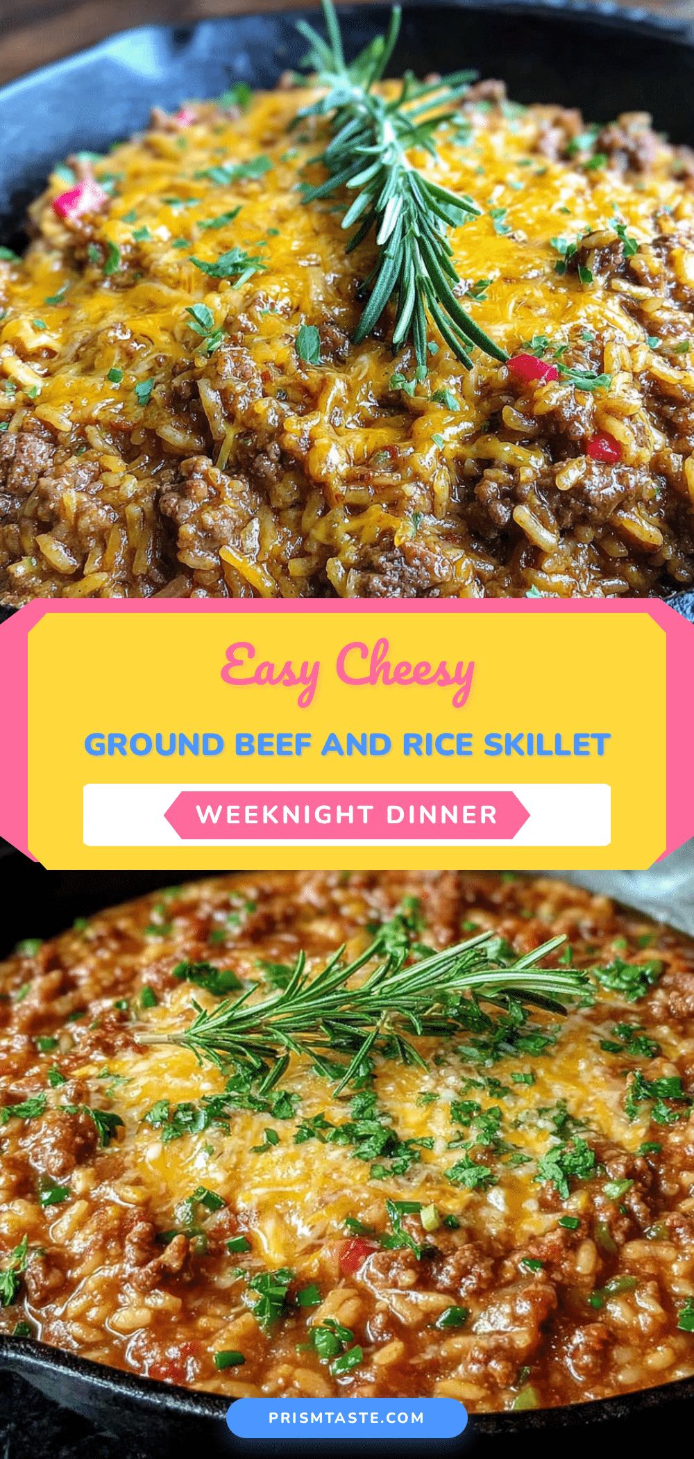 easy cheesy ground beef and rice skillet recipe