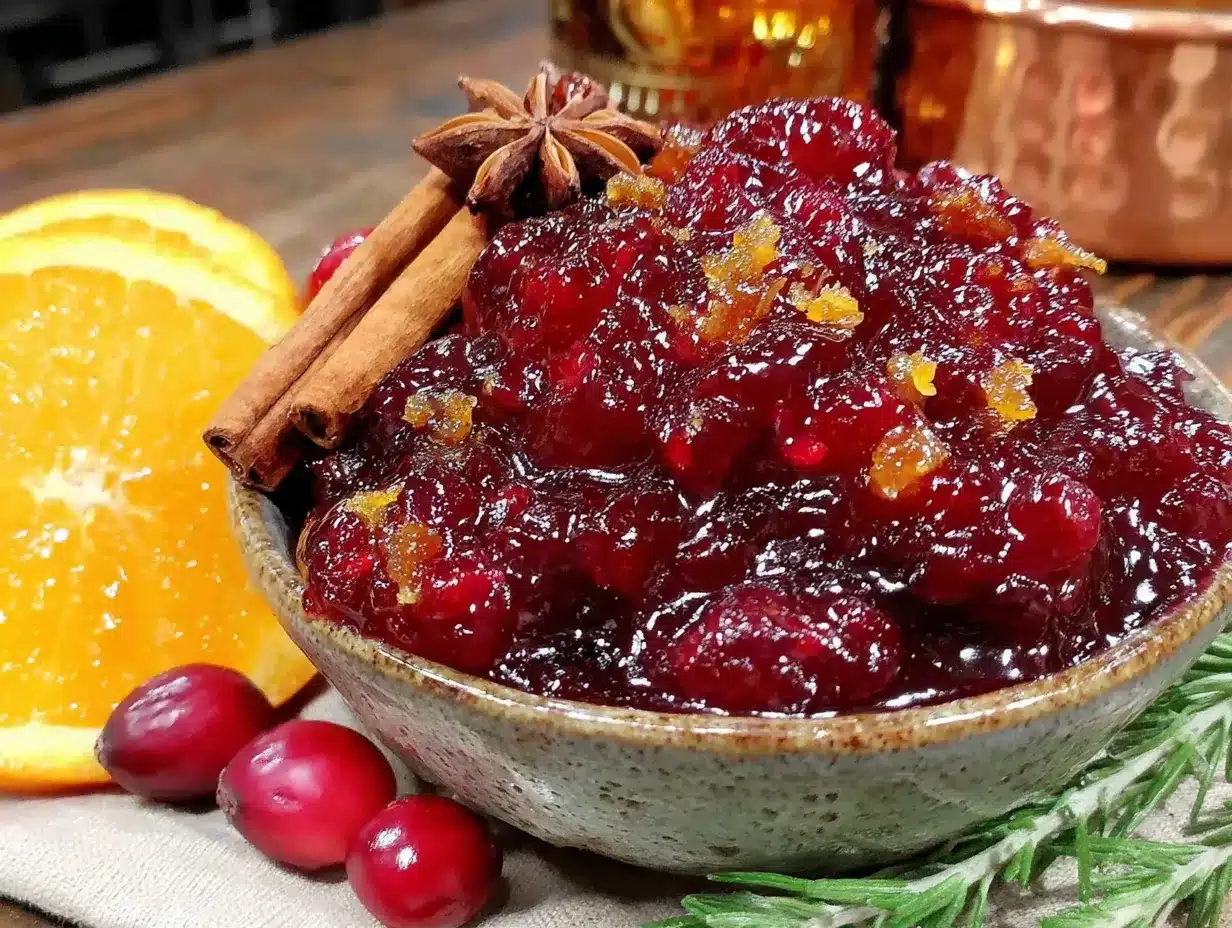 easy homemade cranberry orange sauce with ginger preparation steps