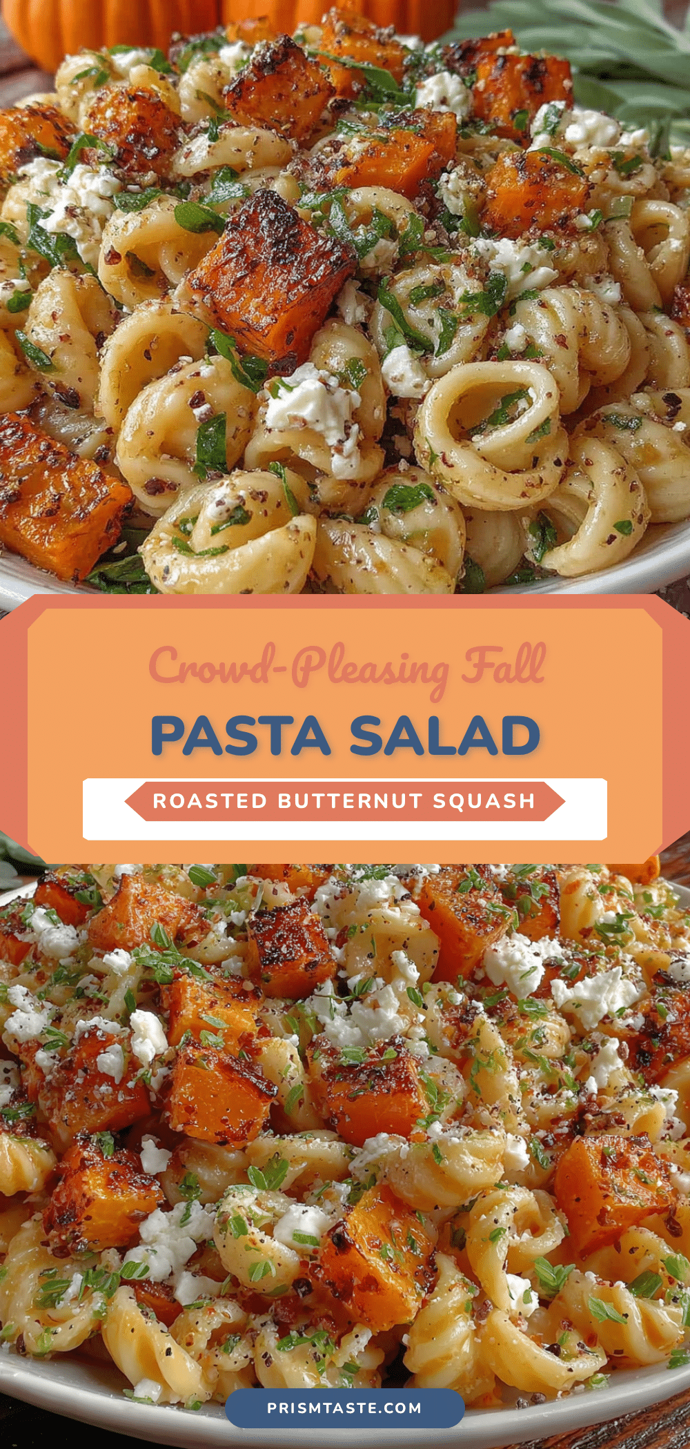fall pasta salad with roasted butternut squash recipe