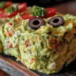 Frankenstein guacamole with olive eyes - featured image
