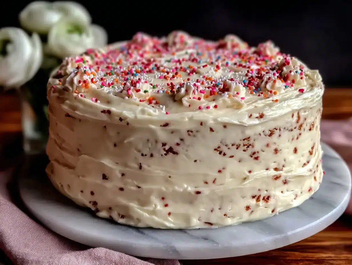 funfetti birthday cake preparation steps