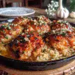 garlic butter chicken and rice - featured image