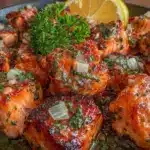 garlic butter salmon bites - featured image