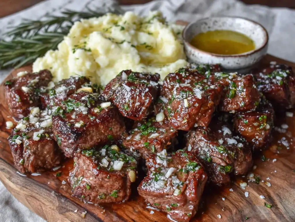 garlic butter steak bites - featured image