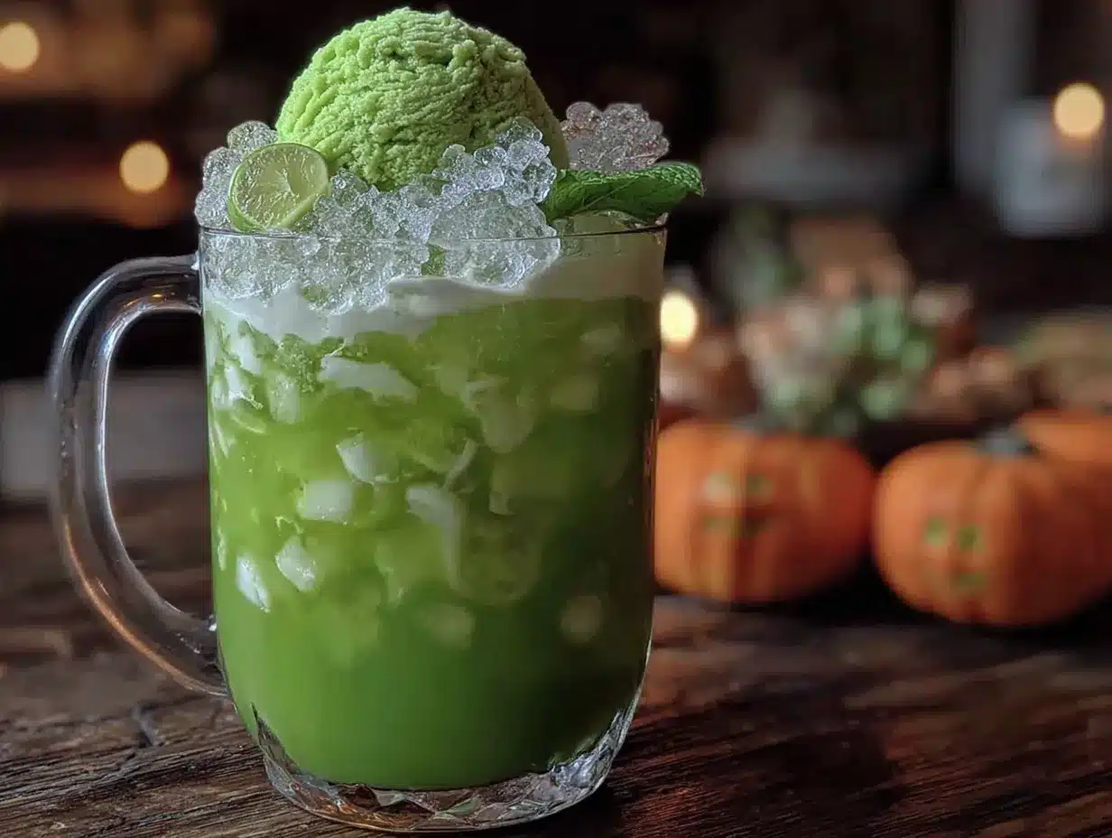 Halloween sherbet punch preparation steps