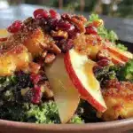 kale salad with apples and cranberries - featured image