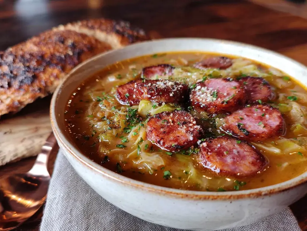 kielbasa and cabbage soup - featured image
