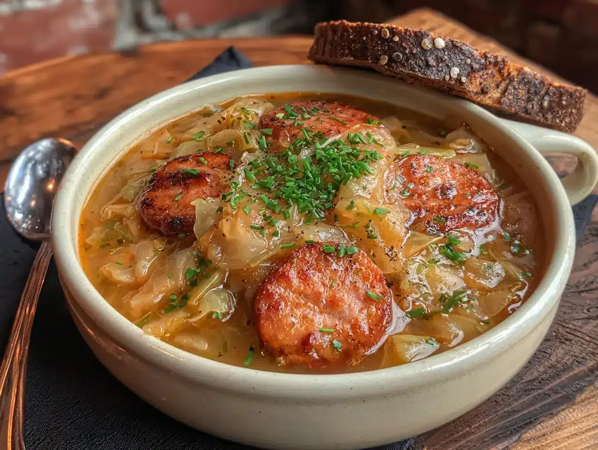 kielbasa and cabbage soup preparation steps