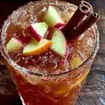 light apple cider sangria with cinnamon sticks - featured image