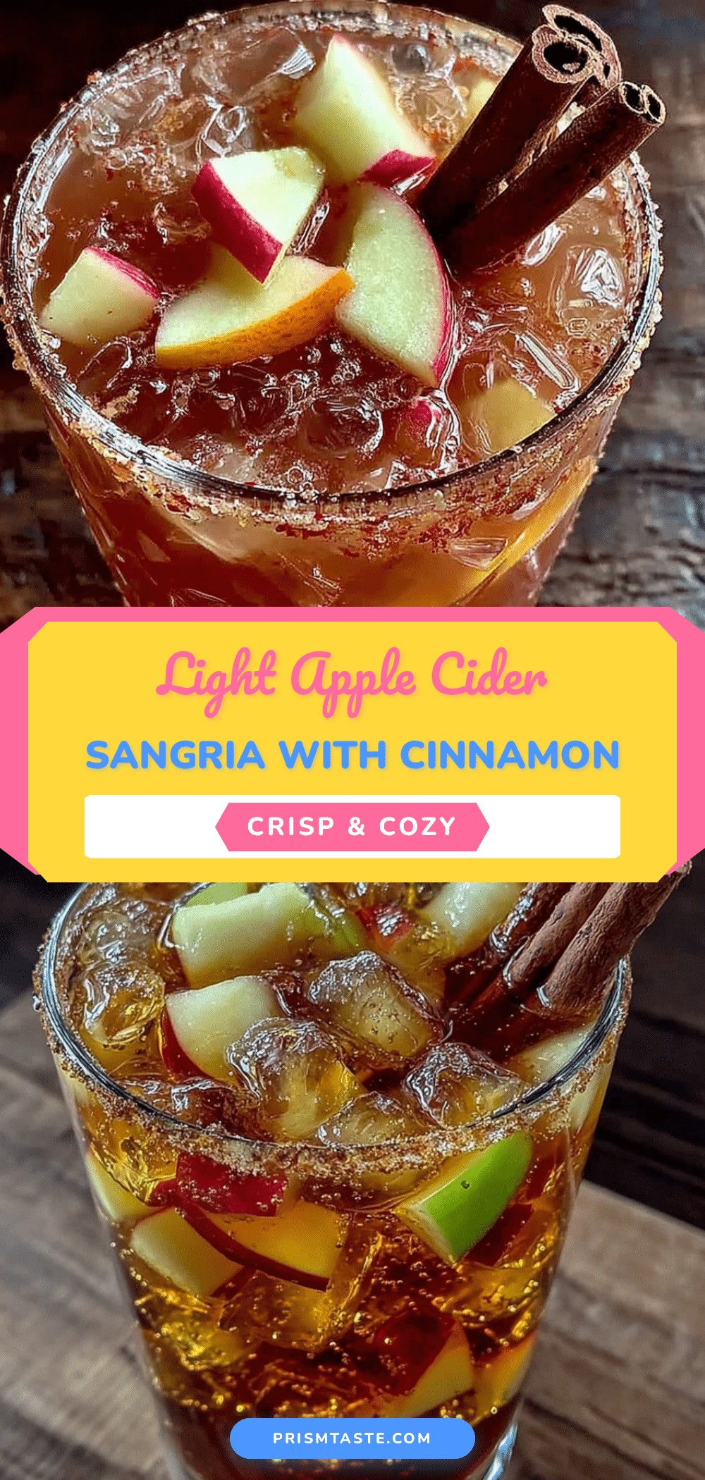 light apple cider sangria with cinnamon sticks recipe