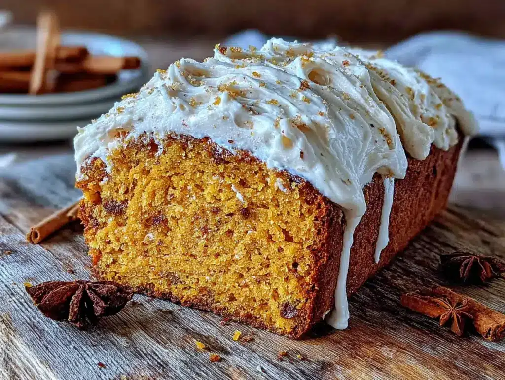 Light pumpkin bread with brown butter cream cheese swirl - featured image