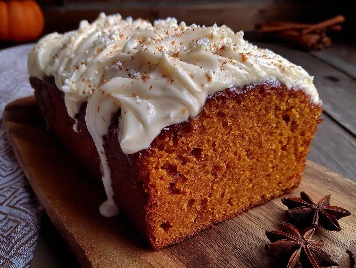 Light pumpkin bread with brown butter cream cheese swirl preparation steps