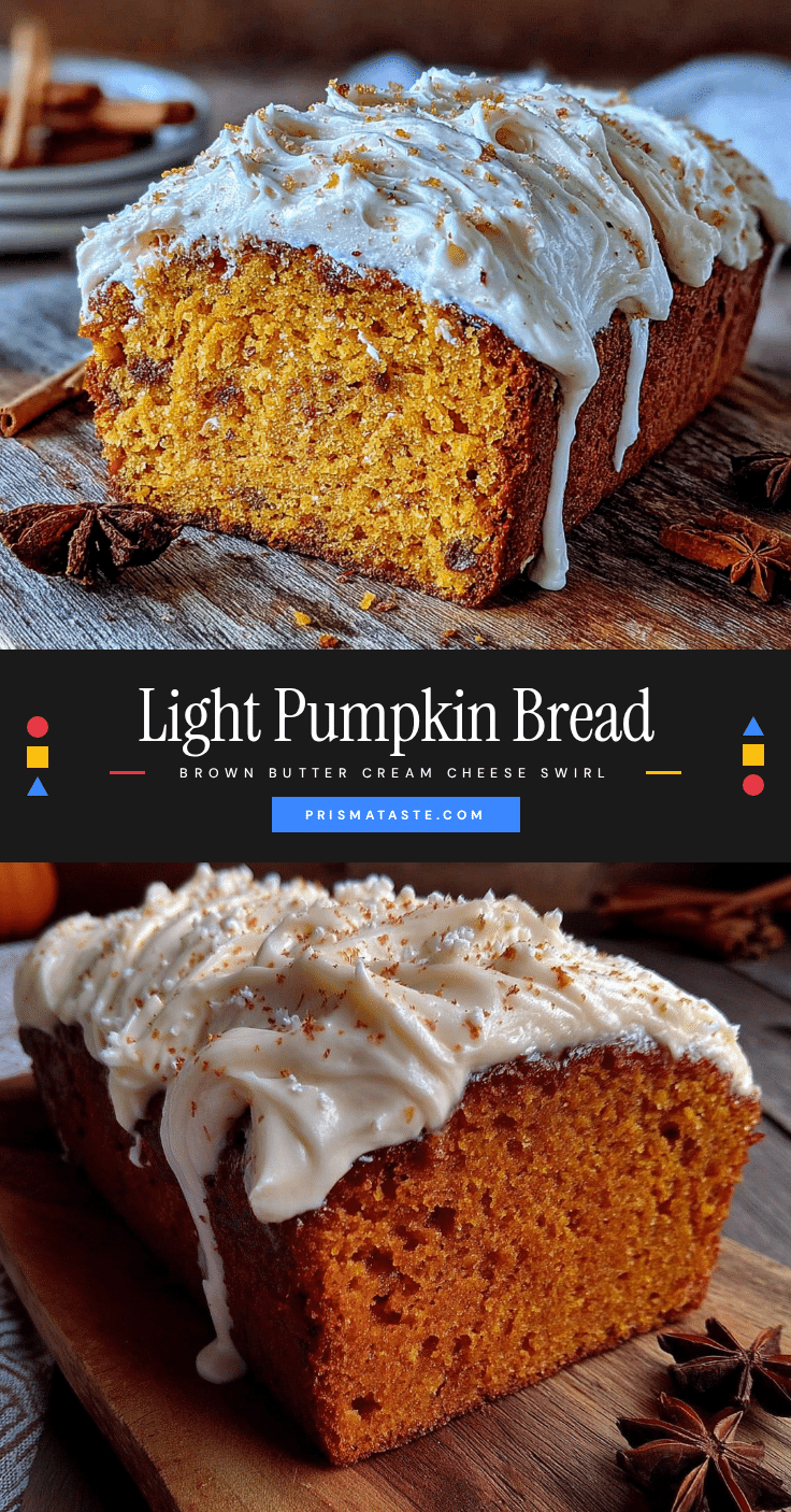Light pumpkin bread with brown butter cream cheese swirl recipe