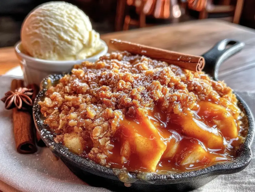 lightened-up caramel apple crisp for two - featured image