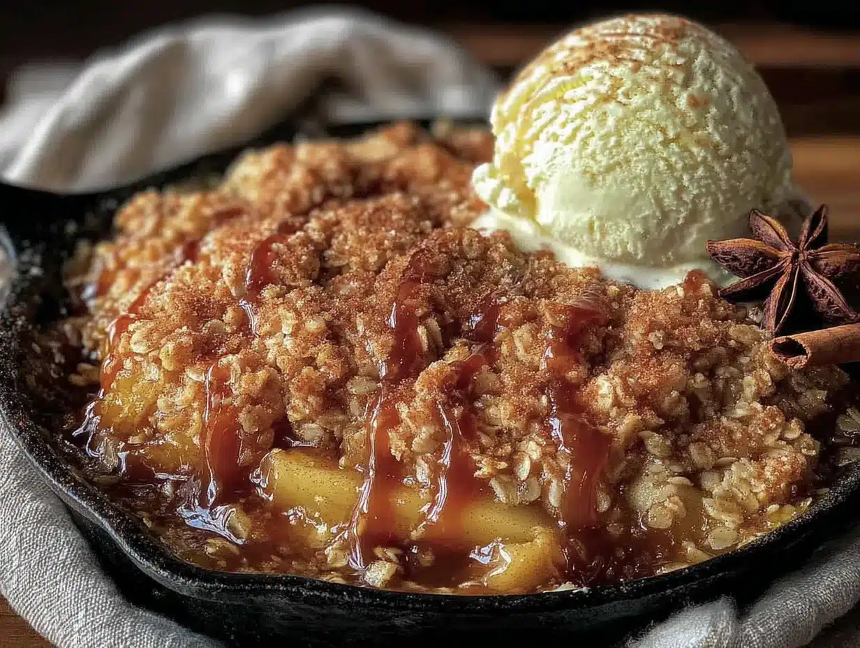 lightened-up caramel apple crisp for two preparation steps