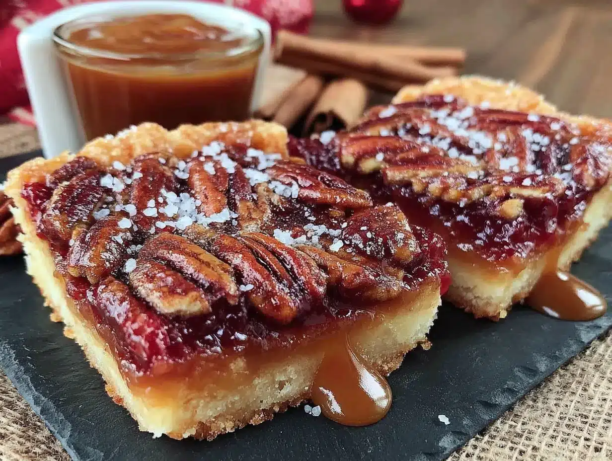 maple bourbon pecan pie bars preparation steps