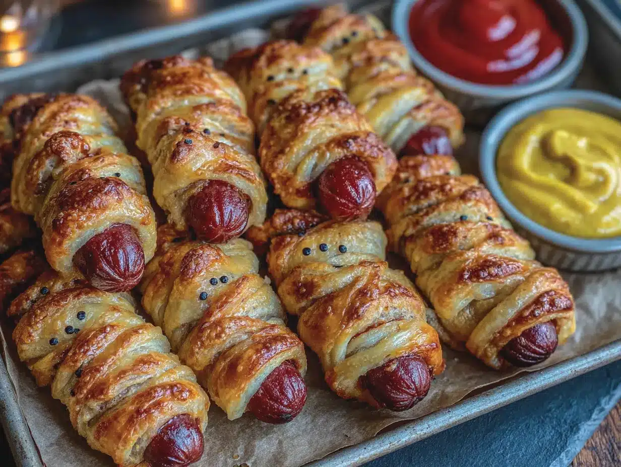 mummy hot dogs preparation steps
