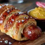 mummy pigs in a blanket with spicy mustard - featured image