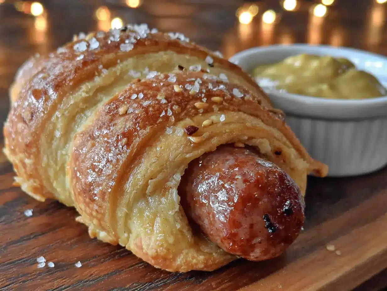 mummy pigs in a blanket with spicy mustard preparation steps