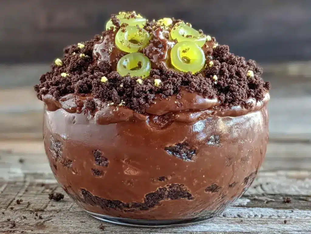 no-bake Oreo dirt cups with gummy worms - featured image
