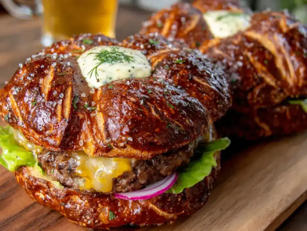 pretzel bun burger - featured image