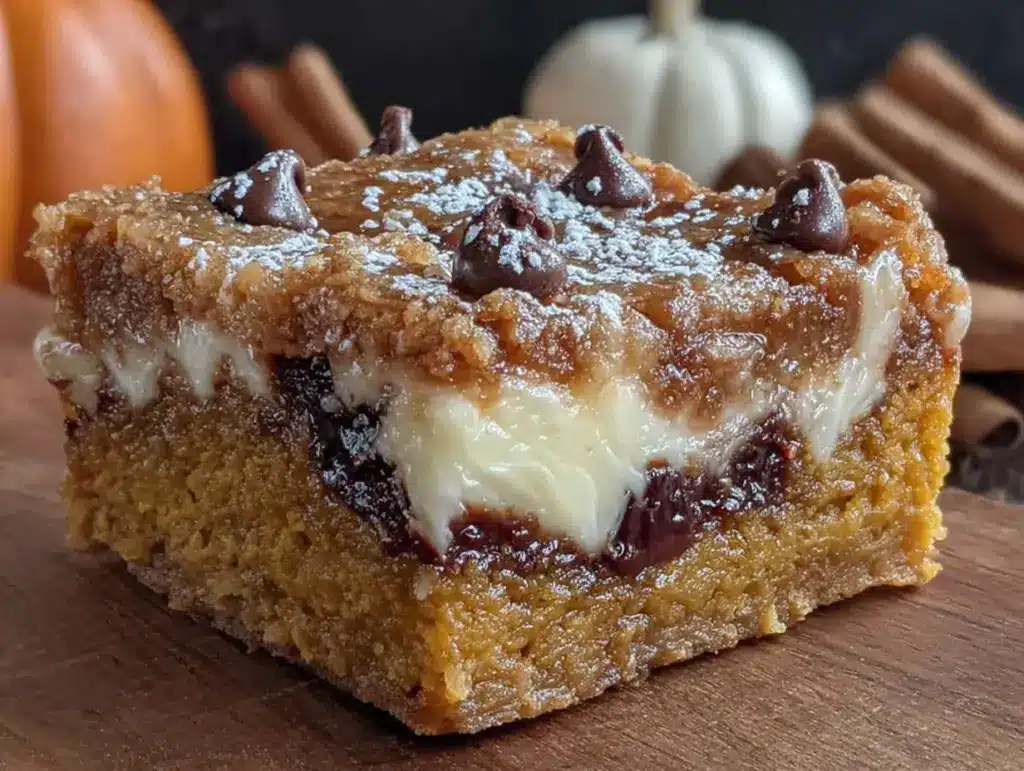 pumpkin chocolate chip bars - featured image
