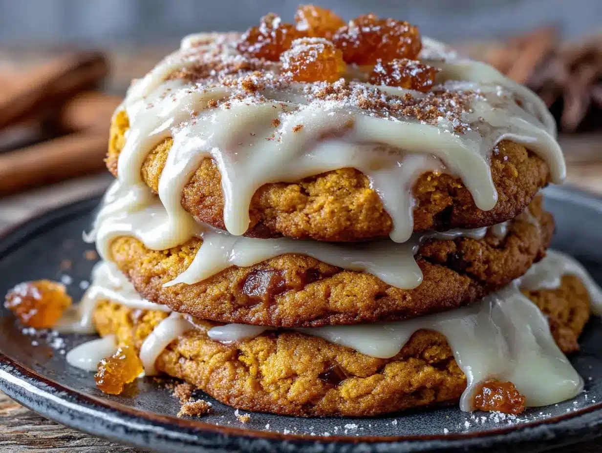 pumpkin cookies with maple cream cheese icing preparation steps