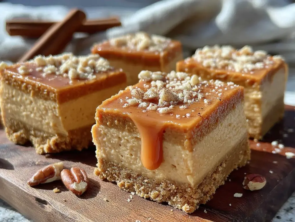 pumpkin pie cheesecake bars - featured image