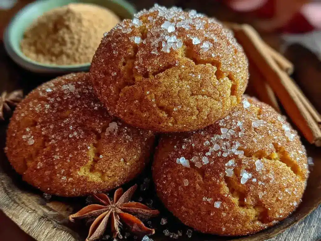 pumpkin snickerdoodle cookies - featured image