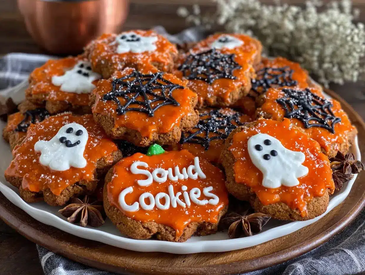 pumpkin spice halloween sugar cookies preparation steps