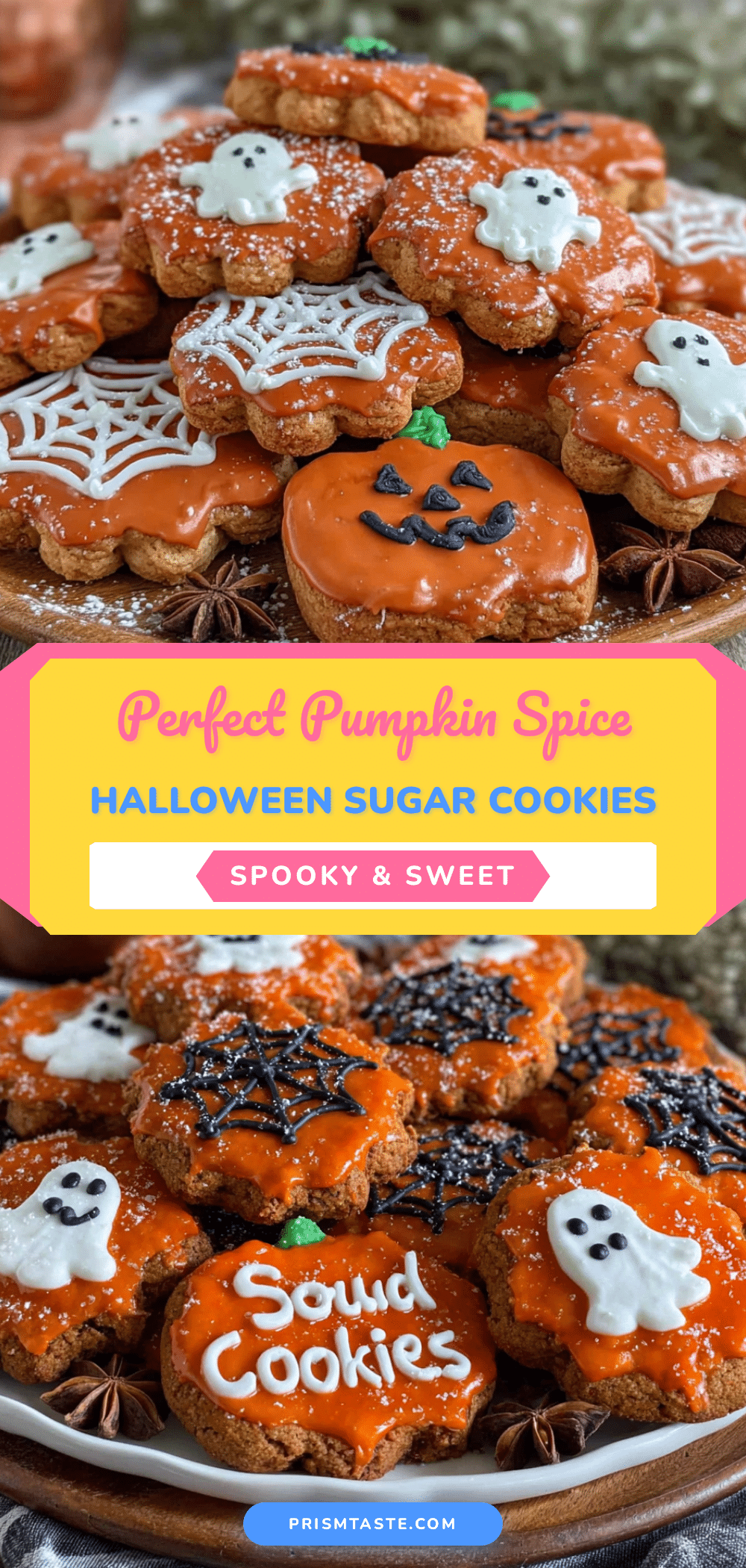 pumpkin spice halloween sugar cookies recipe